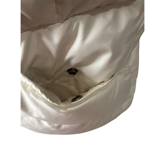 J.Crew Womens White Puffer Vest Size M Quilted Down Button Front Sleeveless Warm - Picture 6 of 13